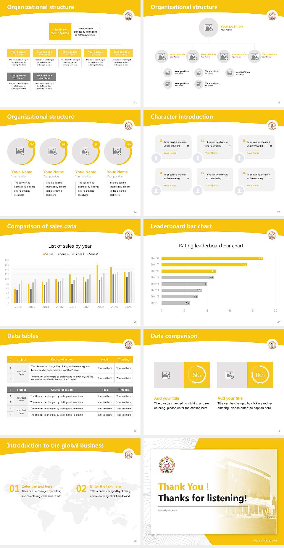 University of Jammu Academic Presentation/Research Findings Report PPT Template4:3 ratio PPT effect preview image4