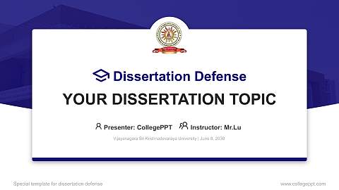 Vijayanagara Sri Krishnadevaraya University Graduation Thesis Defense PPT Template