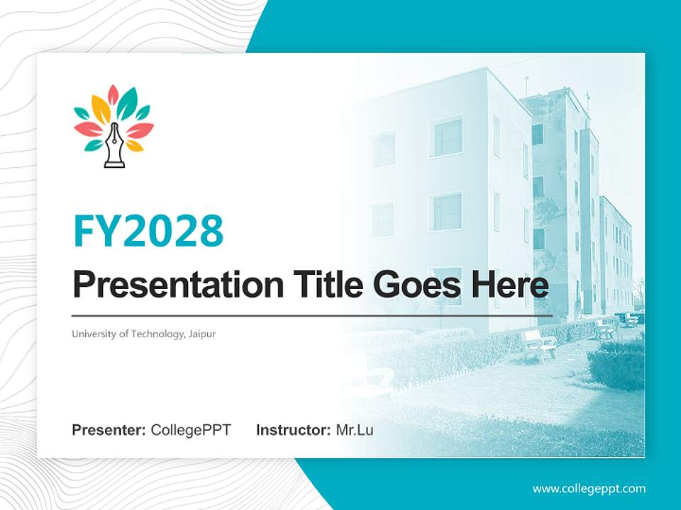 University of Technology, Jaipur Academic Presentation/Research Findings Report PPT Template4:3 ratio PPT effect preview image5