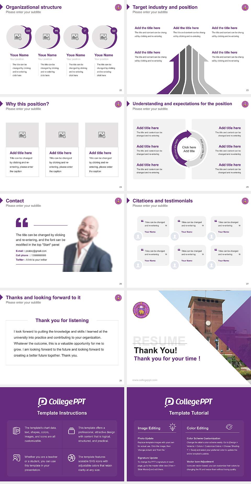 University of Delhi Resume PPT Template4:3 ratio PPT effect preview image4