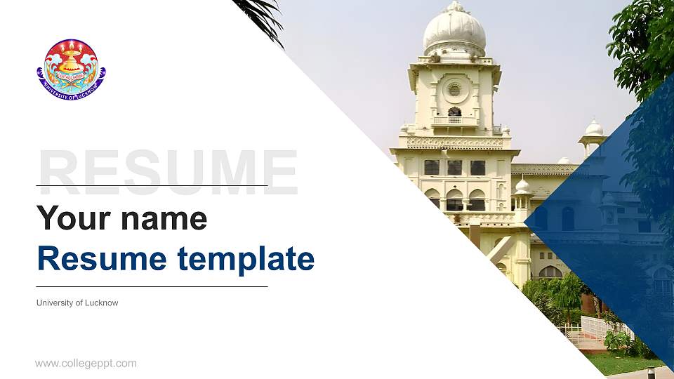University of Lucknow Resume PPT Template16:9 ratio PPT effect preview image
