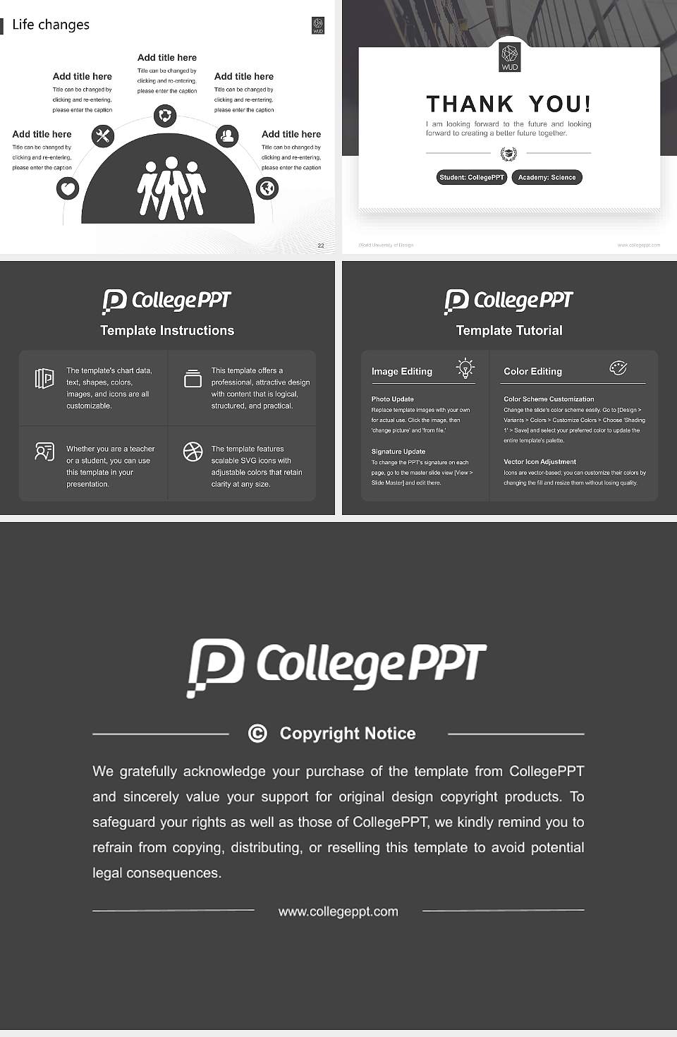 World University of Design National Scholarship Defense PPT Template4:3 ratio PPT effect preview image4