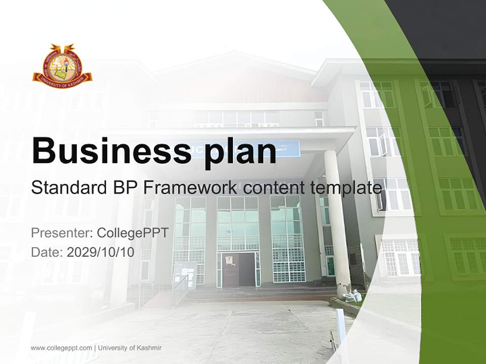 University of Kashmir Competition/Entrepreneurship Contest PPT Template4:3 ratio PPT effect preview image9