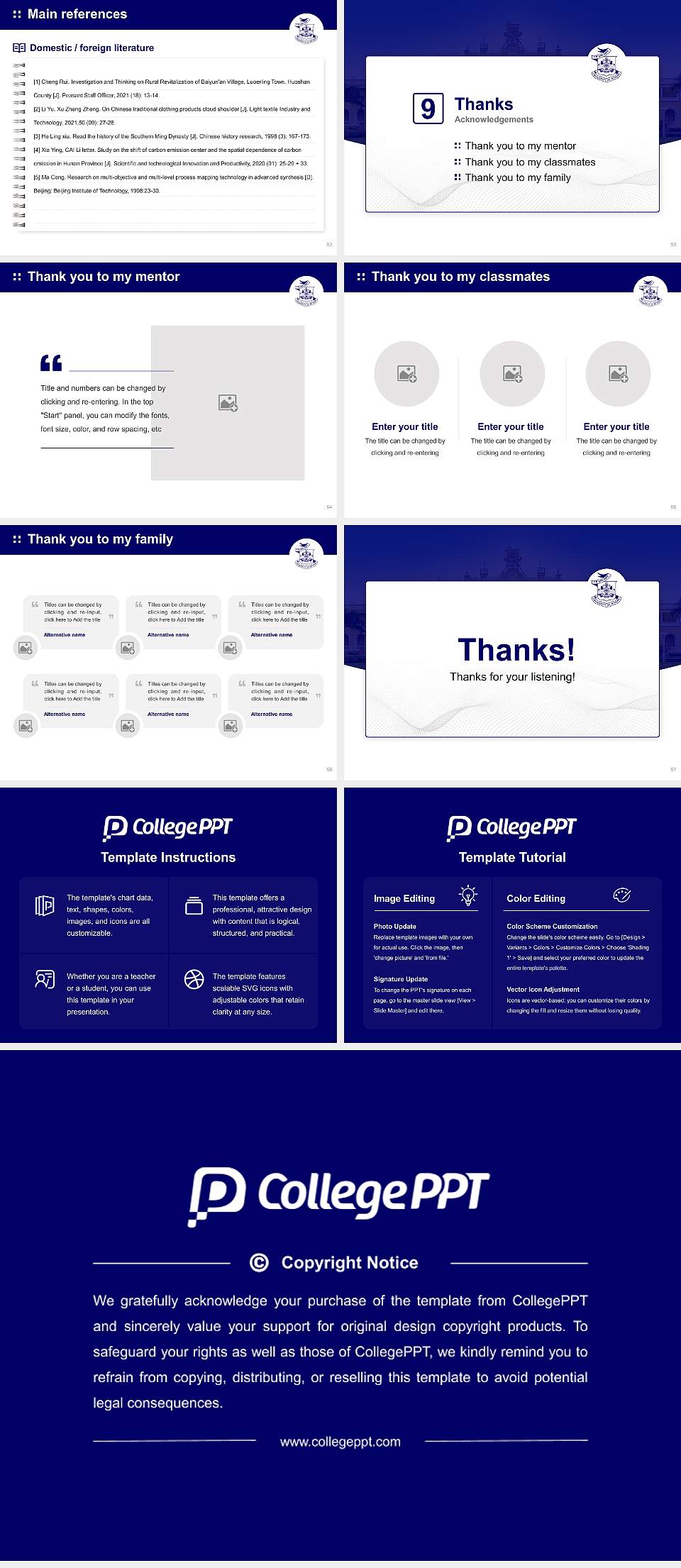 University of Mysore Graduation Thesis Defense PPT Template4:3 ratio PPT effect preview image7