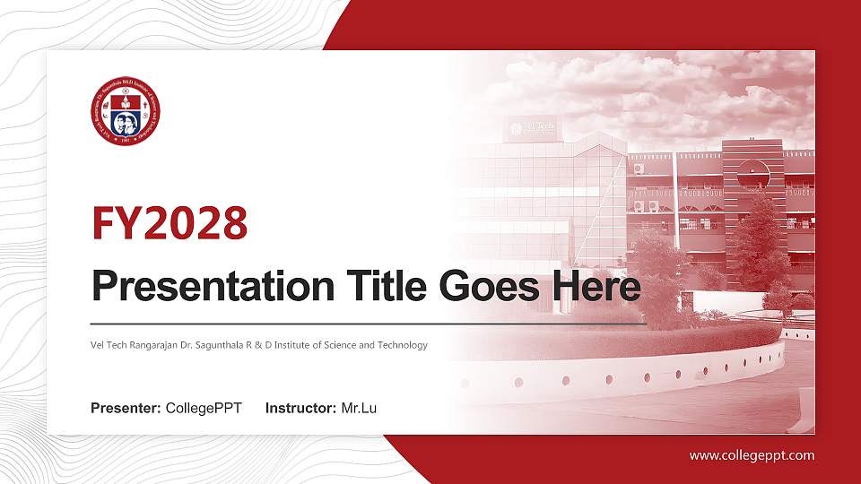 Vel Tech Rangarajan Dr. Sagunthala R & D Institute of Science and Technology Academic Presentation/Research Findings Report PPT Template16:9 ratio PPT effect preview image