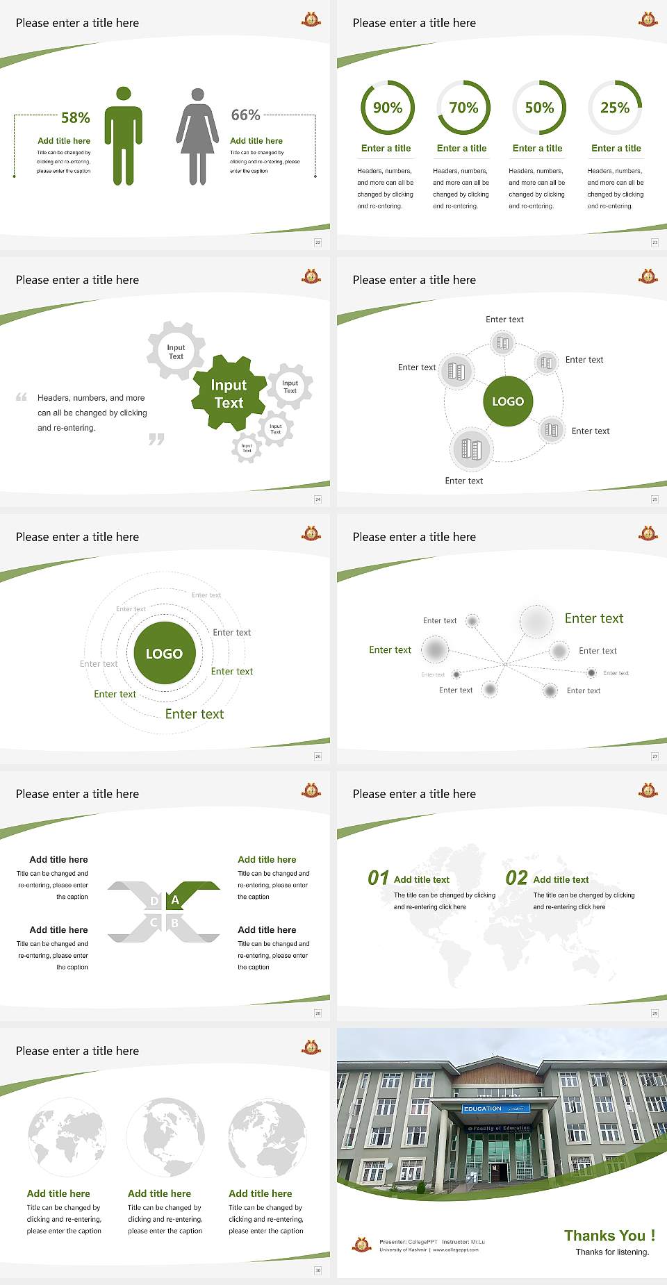 University of Kashmir Course/Courseware Creation PPT Template4:3 ratio PPT effect preview image4