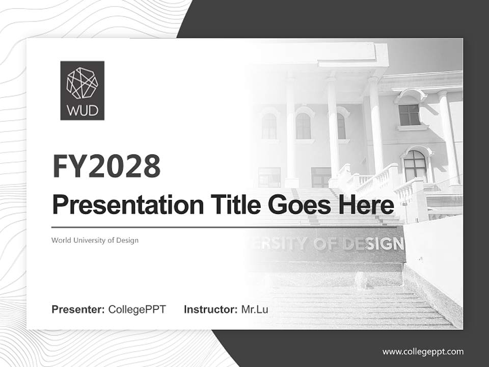 World University of Design Academic Presentation/Research Findings Report PPT Template4:3 ratio PPT effect preview image5