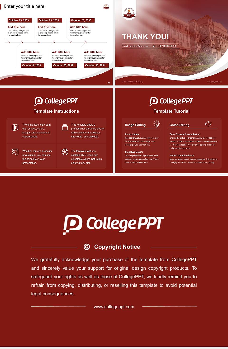 Vivekananda Global University Lecture Sharing and Networking Event PPT Template4:3 ratio PPT effect preview image4