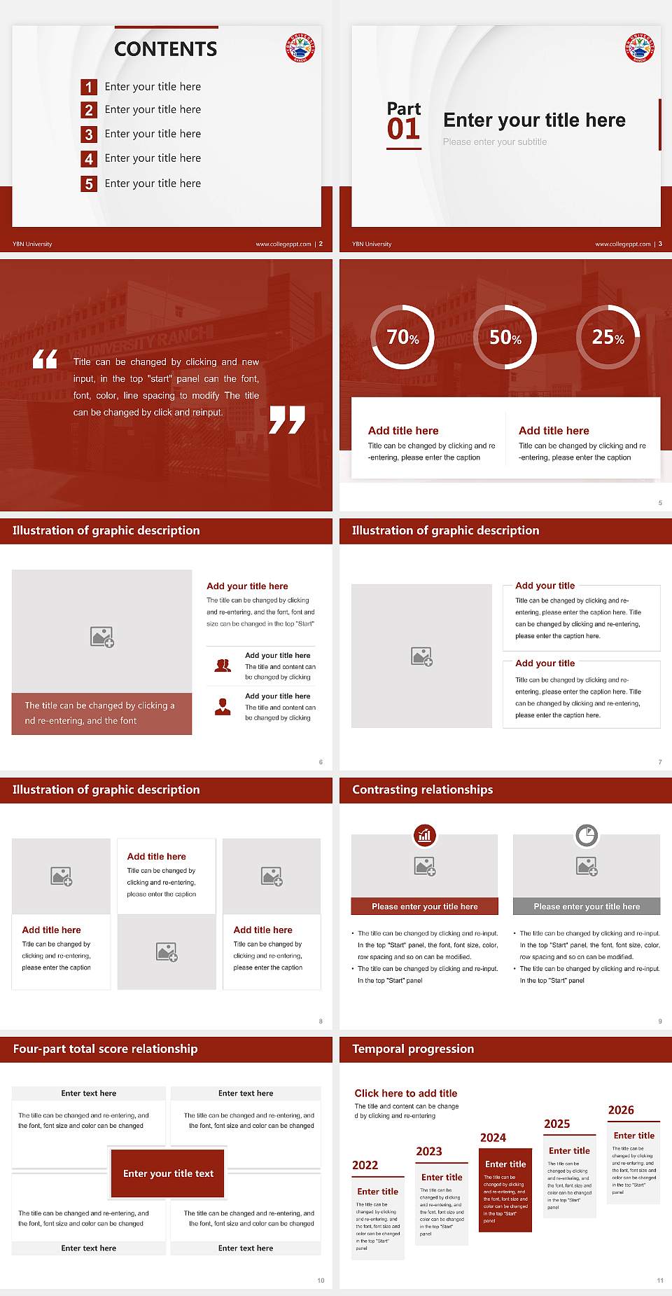 YBN University Thesis Proposal/Graduation Defense PPT Template4:3 ratio PPT effect preview image2
