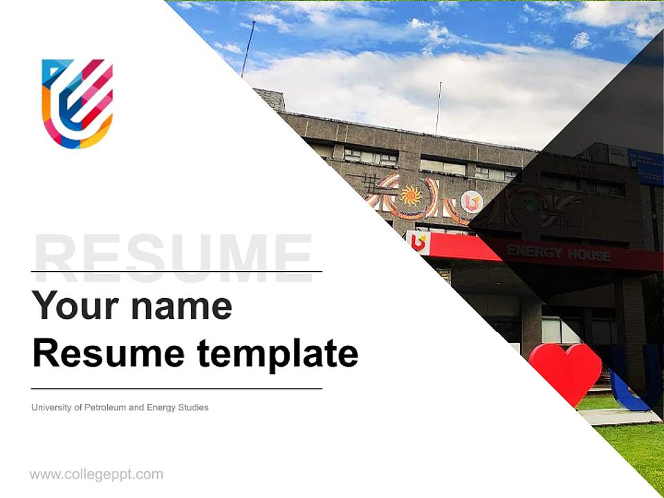 University of Petroleum and Energy Studies Resume PPT Template4:3 ratio PPT effect preview image5