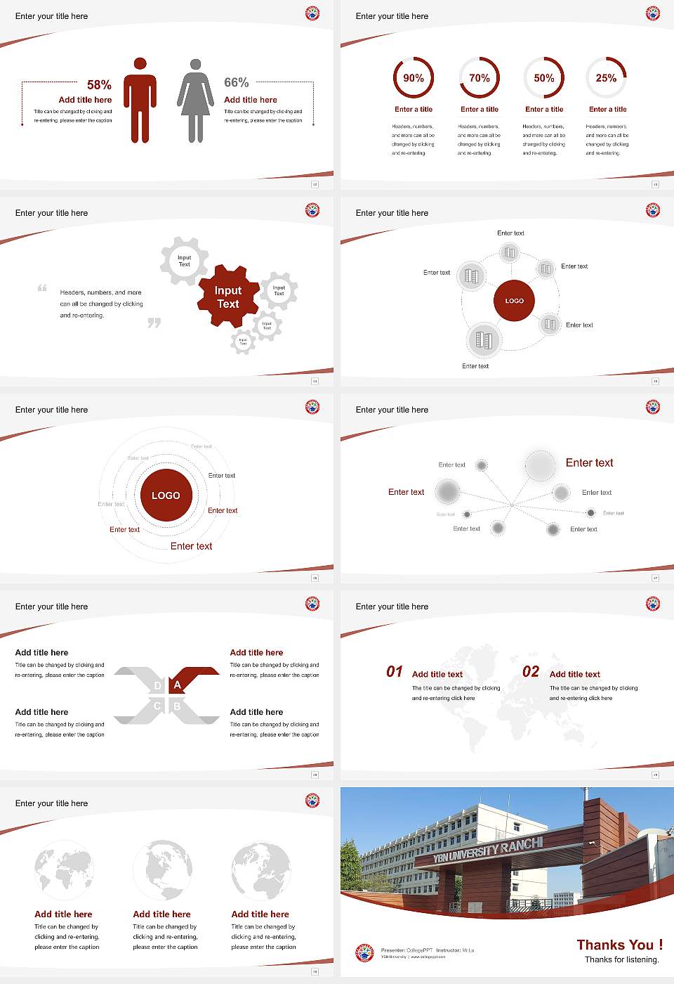 YBN University Course/Courseware Creation PPT Template16:9 ratio PPT effect preview image4