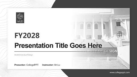 World University of Design Academic Presentation/Research Findings Report PPT Template