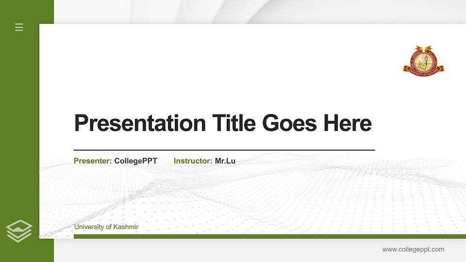 University of Kashmir Thesis Proposal/Graduation Defense PPT Template16:9 ratio PPT effect preview image