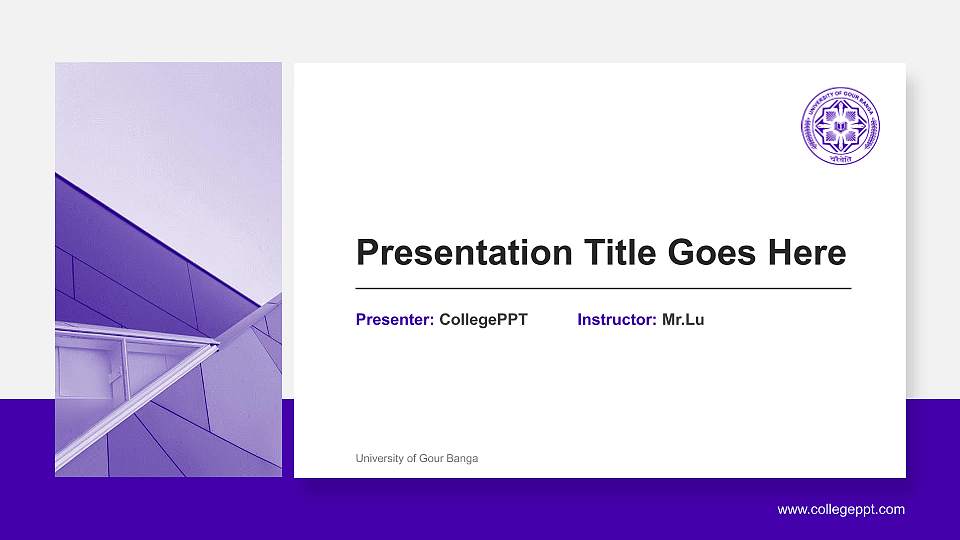 University of Gour Banga General PPT Template16:9 ratio PPT effect preview image