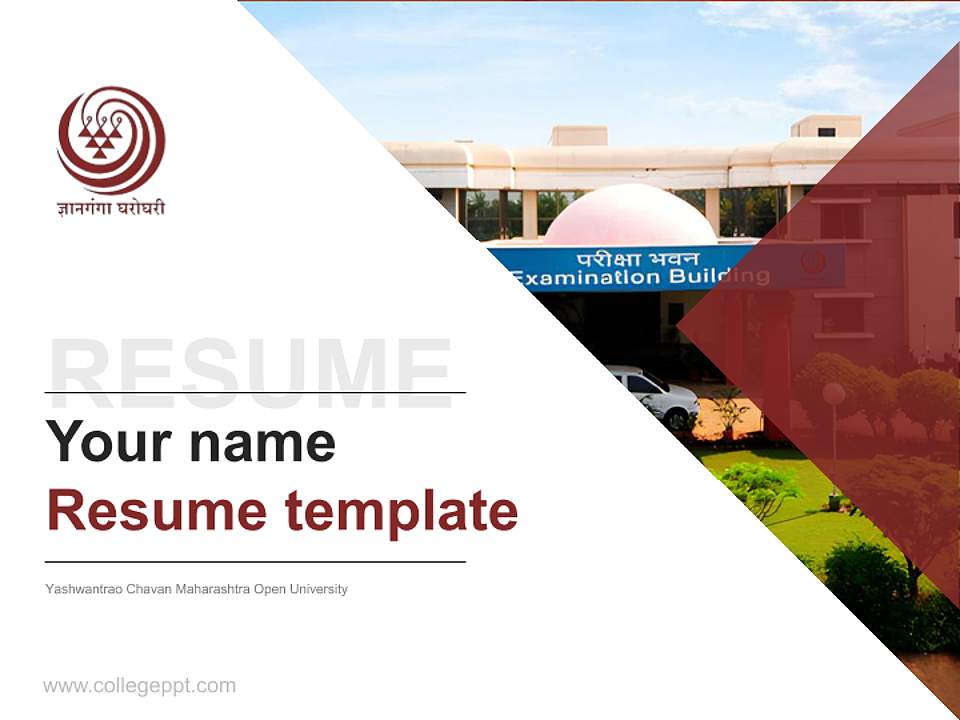 Yashwantrao Chavan Maharashtra Open University Resume PPT Template4:3 ratio PPT effect preview image5