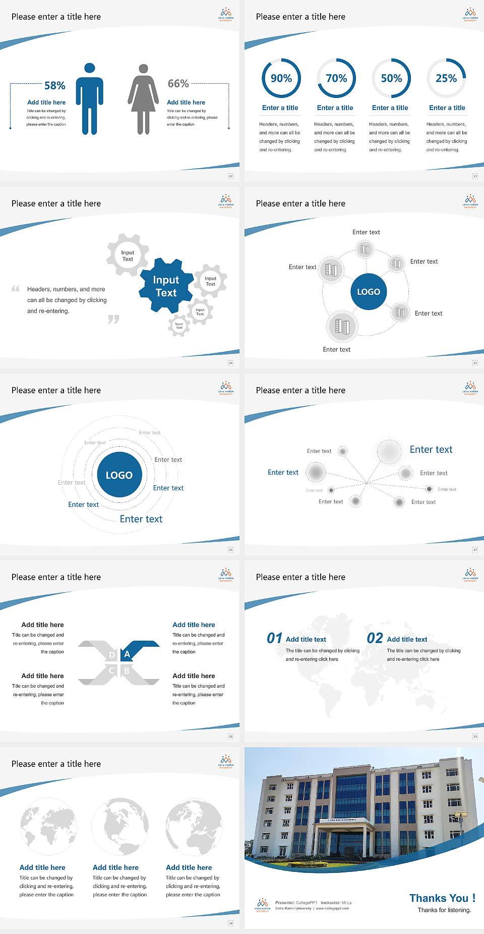 Usha Martin University Course/Courseware Creation PPT Template4:3 ratio PPT effect preview image4