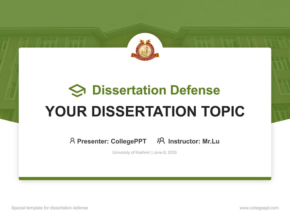 University of Kashmir Graduation Thesis Defense PPT Template4:3 ratio PPT effect preview image7