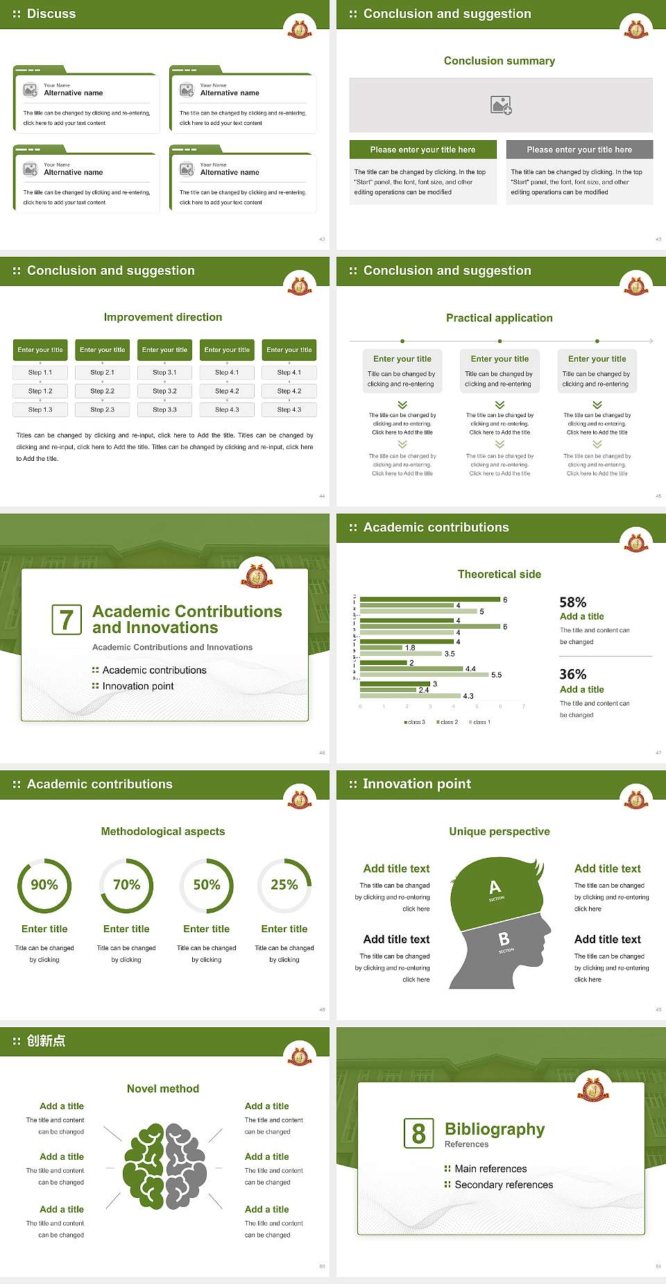 University of Kashmir Graduation Thesis Defense PPT Template4:3 ratio PPT effect preview image6