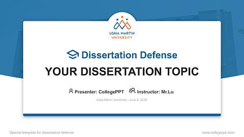 Usha Martin University Graduation Thesis Defense PPT Template