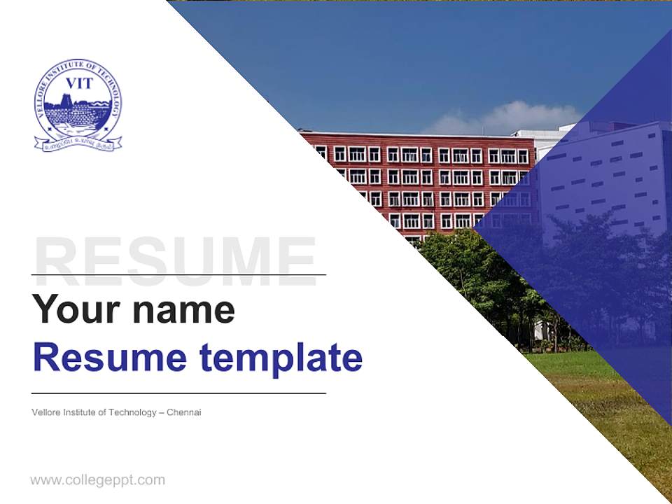 Vellore Institute of Technology – Chennai Resume PPT Template4:3 ratio PPT effect preview image5