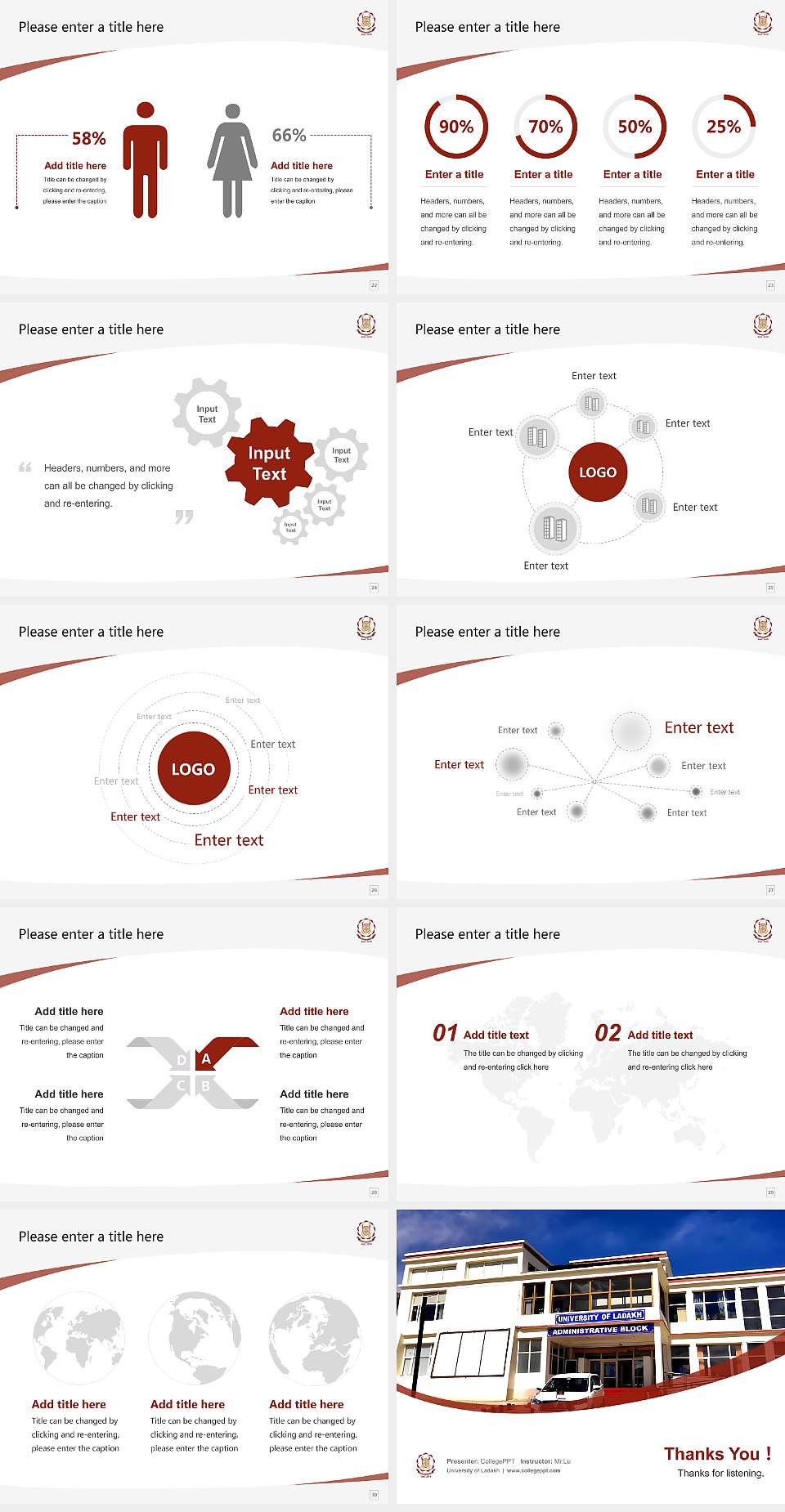 University of Ladakh Course/Courseware Creation PPT Template4:3 ratio PPT effect preview image4