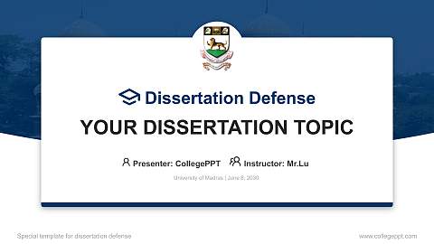 University of Madras Graduation Thesis Defense PPT Template
