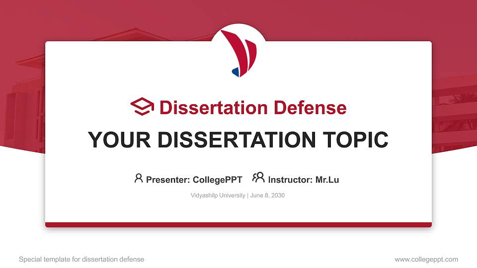 Vidyashilp University Graduation Thesis Defense PPT Template16:9 ratio PPT effect preview image
