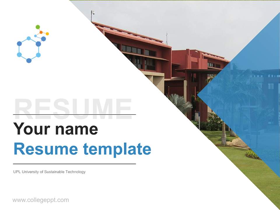 UPL University of Sustainable Technology Resume PPT Template4:3 ratio PPT effect preview image5