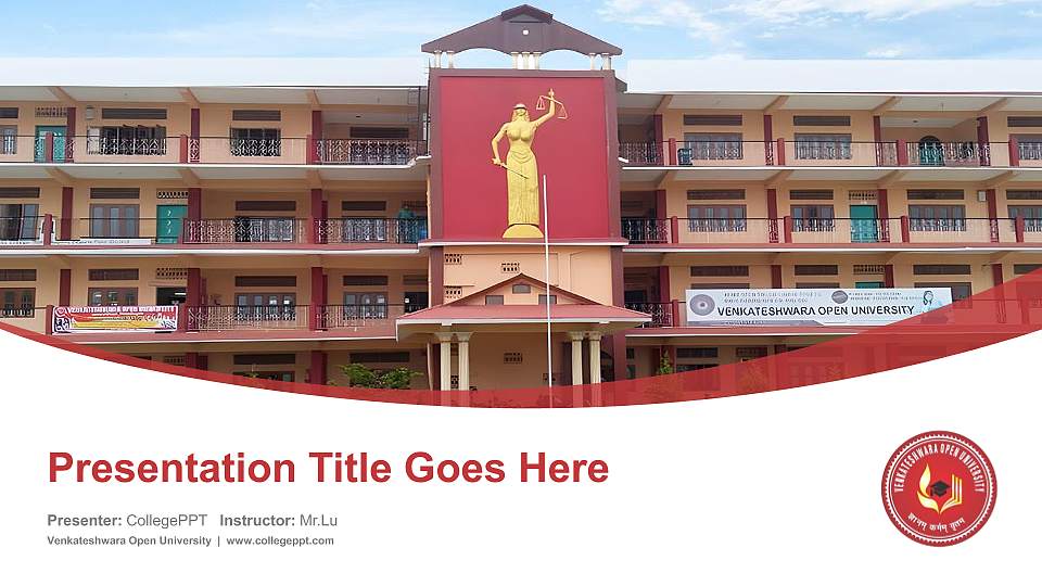 Venkateshwara Open University Course/Courseware Creation PPT Template16:9 ratio PPT effect preview image