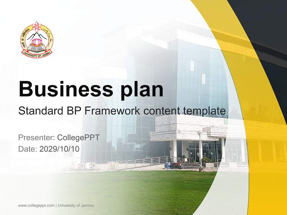 University of Jammu Competition/Entrepreneurship Contest PPT Template4:3 ratio PPT effect preview image9