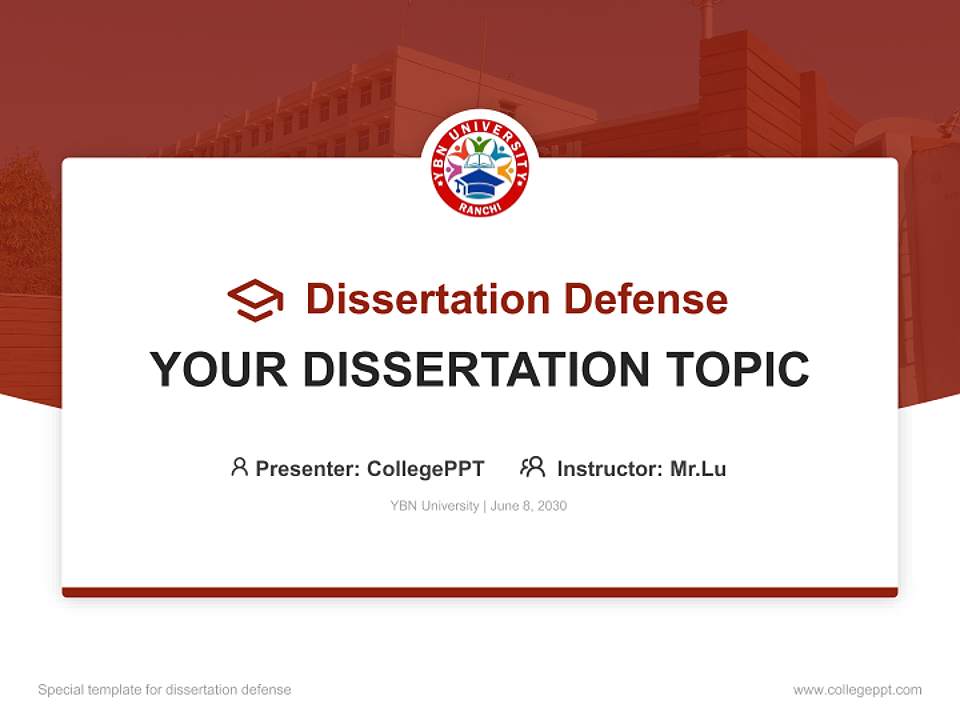 YBN University Graduation Thesis Defense PPT Template4:3 ratio PPT effect preview image7