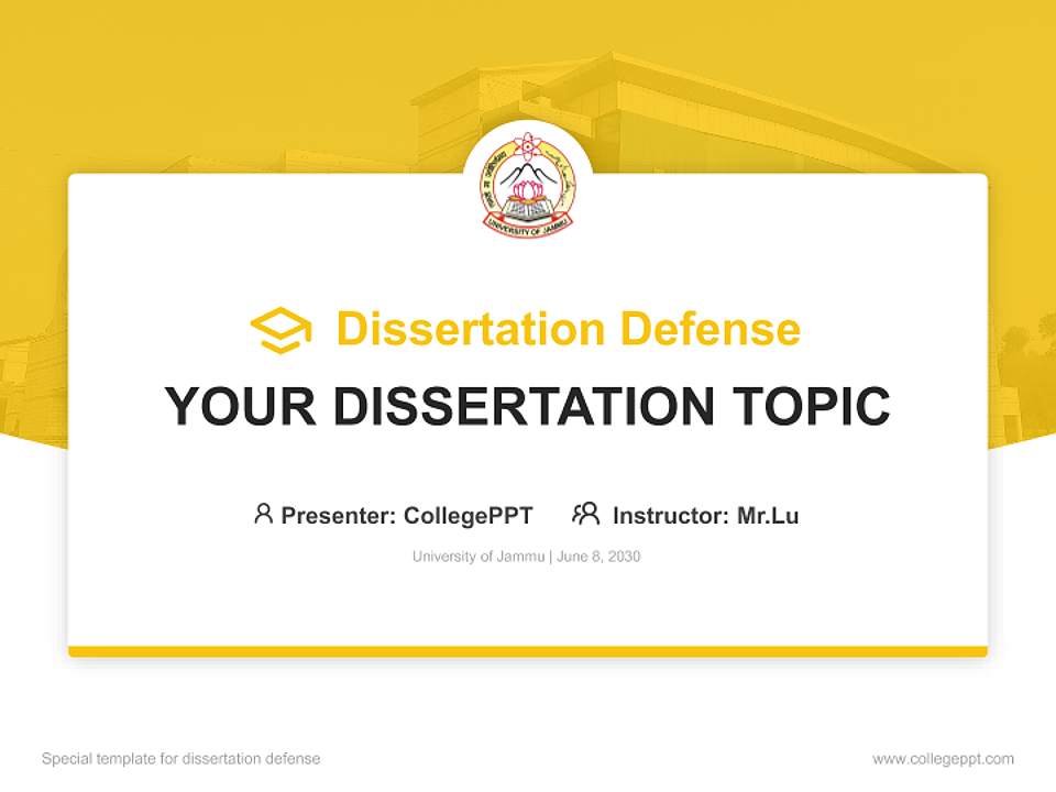 University of Jammu Graduation Thesis Defense PPT Template4:3 ratio PPT effect preview image7