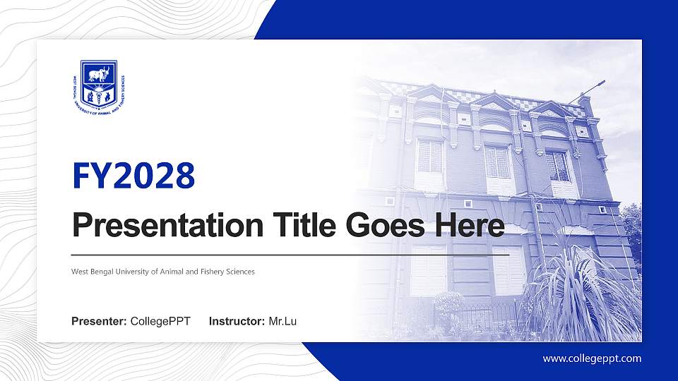 West Bengal University of Animal and Fishery Sciences Academic Presentation/Research Findings Report PPT Template16:9 ratio PPT effect preview image
