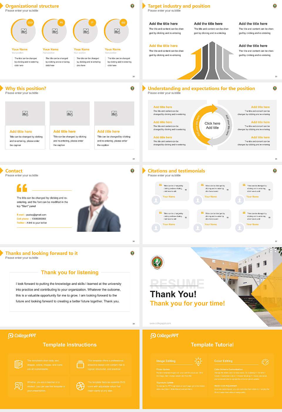 Visveswaraiah Technological University Resume PPT Template16:9 ratio PPT effect preview image4