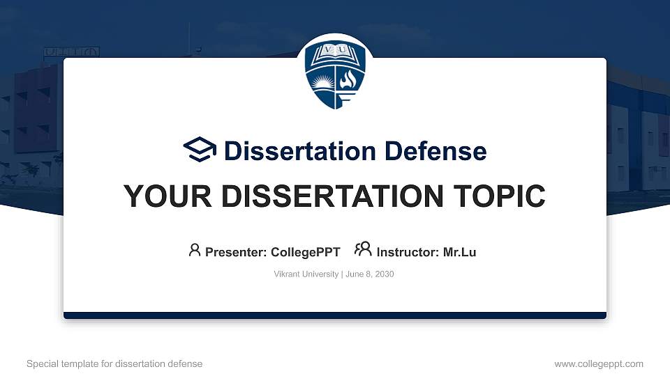 Vikrant University Graduation Thesis Defense PPT Template16:9 ratio PPT effect preview image1