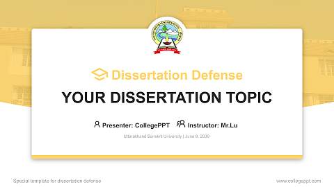 Uttarakhand Sanskrit University Graduation Thesis Defense PPT Template