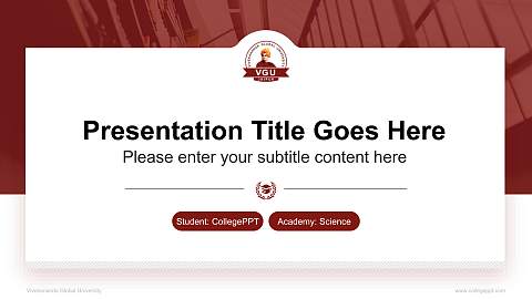 Vivekananda Global University National Scholarship Defense PPT Template