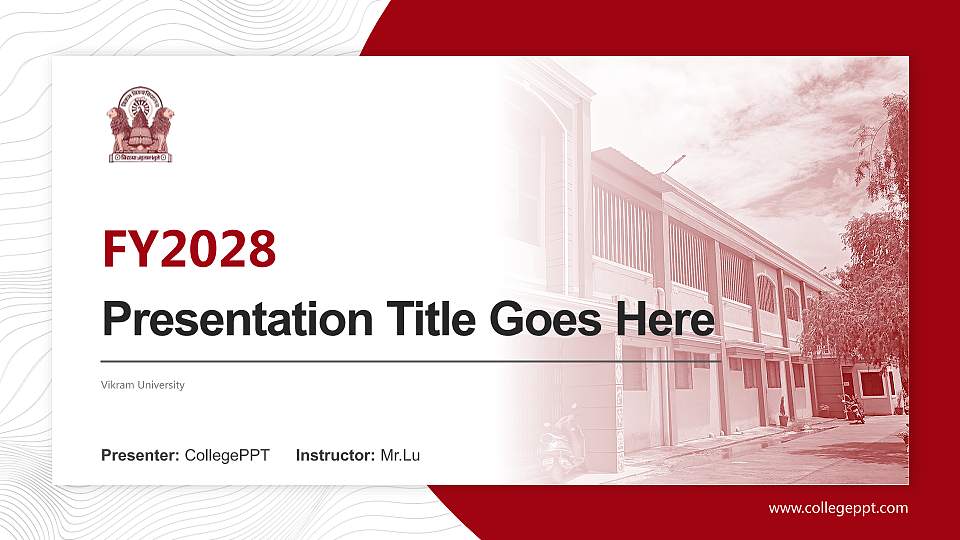 Vikram University Academic Presentation/Research Findings Report PPT Template16:9 ratio PPT effect preview image