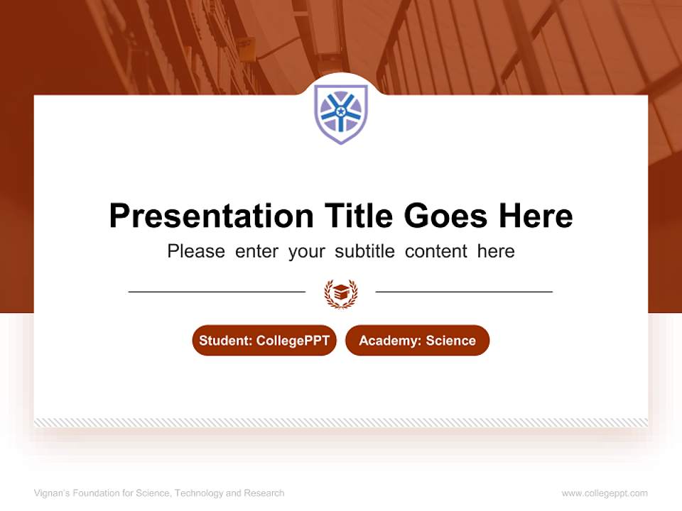 Vignan’s Foundation for Science, Technology and Research National Scholarship Defense PPT Template4:3 ratio PPT effect preview image4