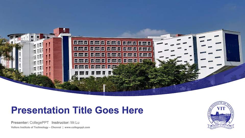 Vellore Institute of Technology – Chennai Course/Courseware Creation PPT Template16:9 ratio PPT effect preview image