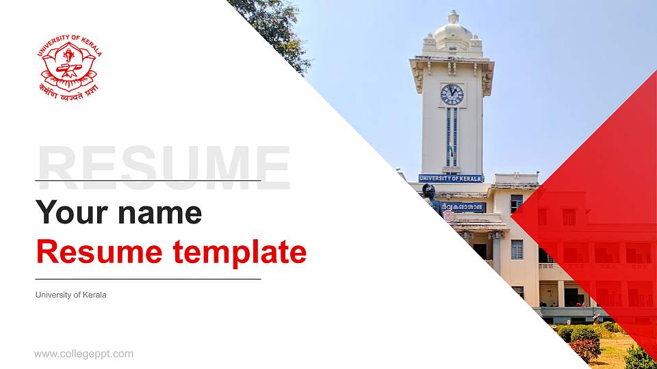 University of Kerala Resume PPT Template16:9 ratio PPT effect preview image