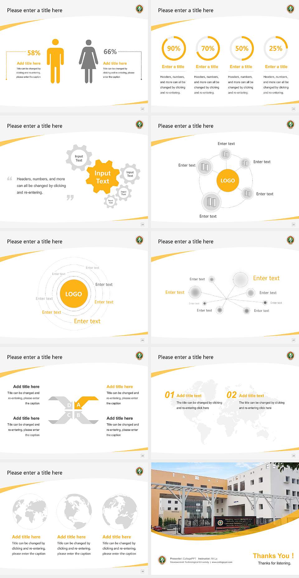 Visveswaraiah Technological University Course/Courseware Creation PPT Template4:3 ratio PPT effect preview image4