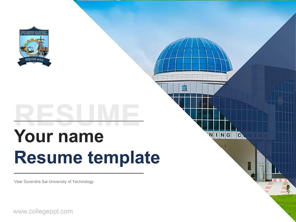 Veer Surendra Sai University of Technology Resume PPT Template4:3 ratio PPT effect preview image5