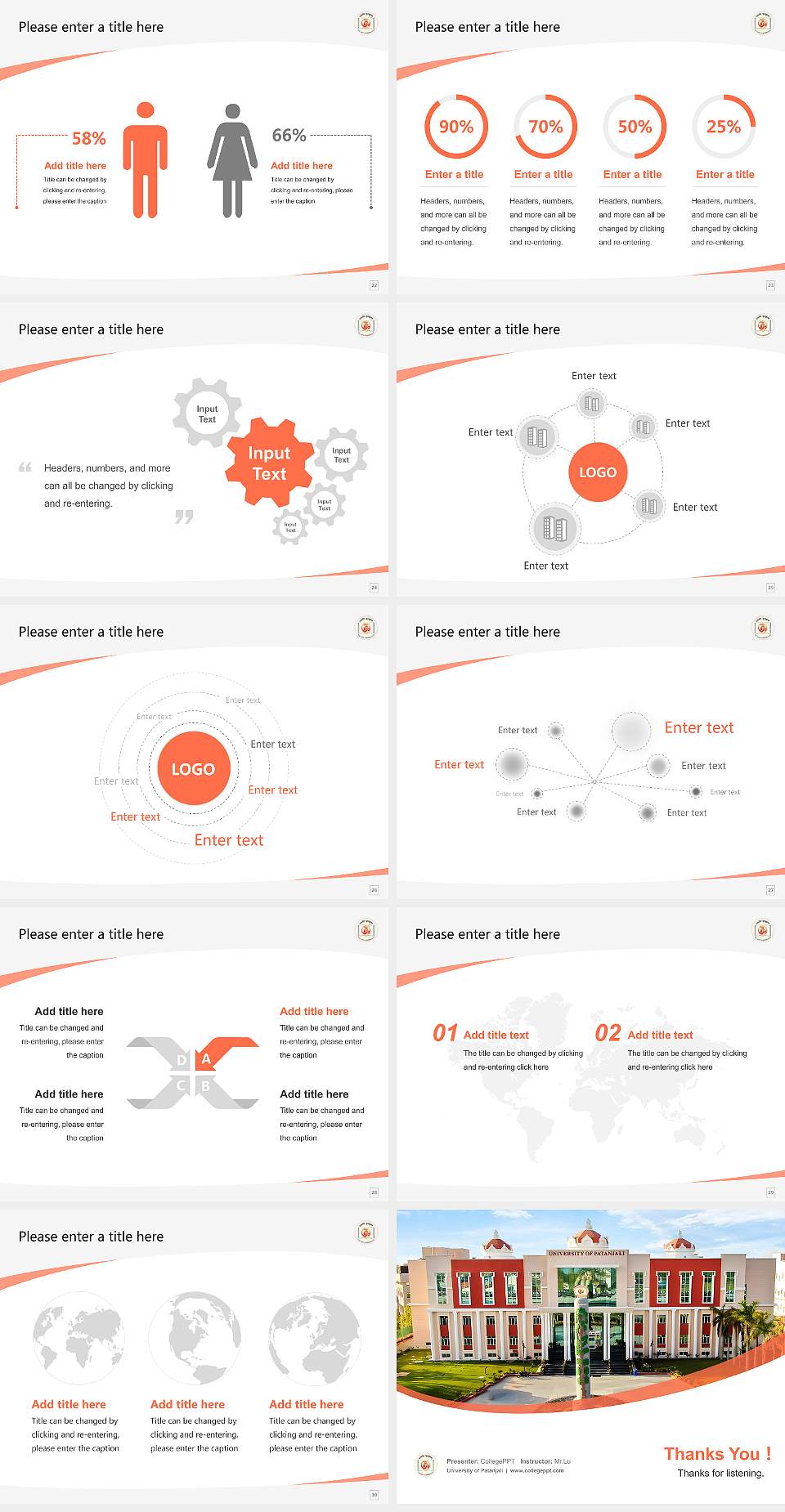 University of Patanjali Course/Courseware Creation PPT Template4:3 ratio PPT effect preview image4