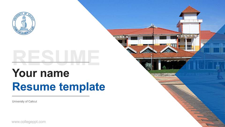 University of Calicut Resume PPT Template16:9 ratio PPT effect preview image