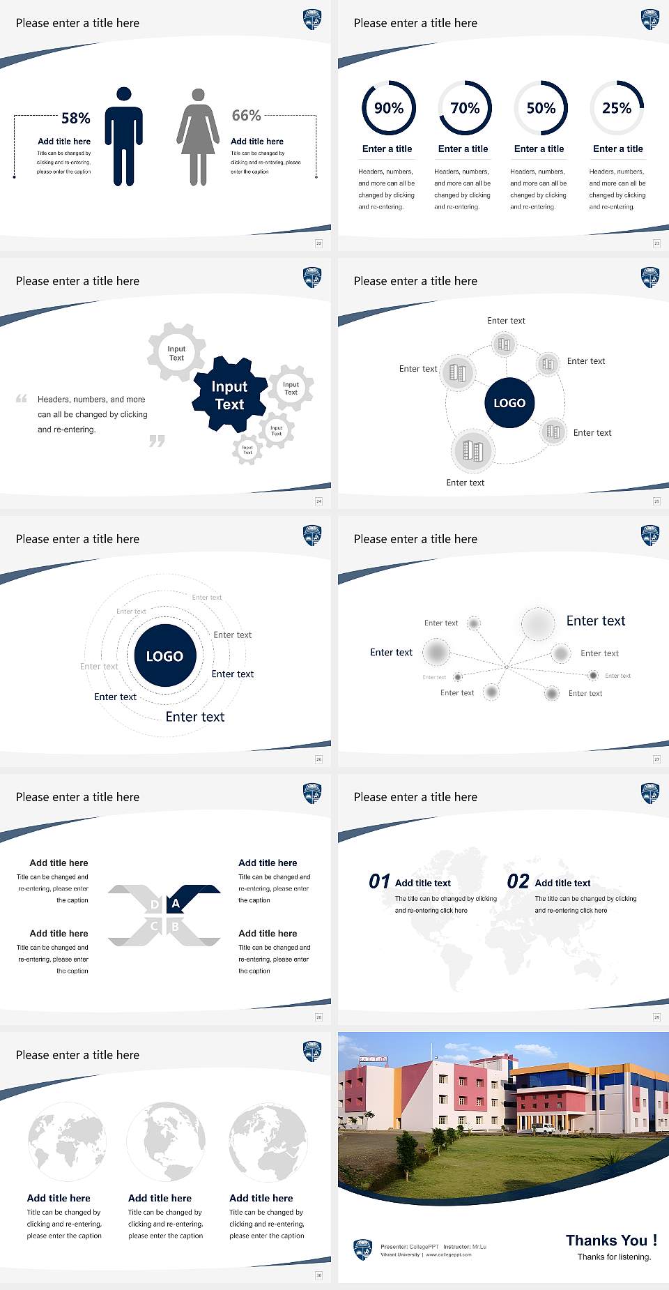 Vikrant University Course/Courseware Creation PPT Template4:3 ratio PPT effect preview image4