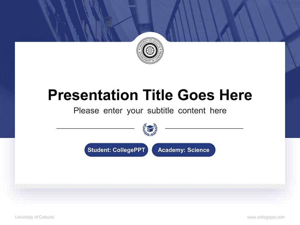 University of Calcutta National Scholarship Defense PPT Template4:3 ratio PPT effect preview image4