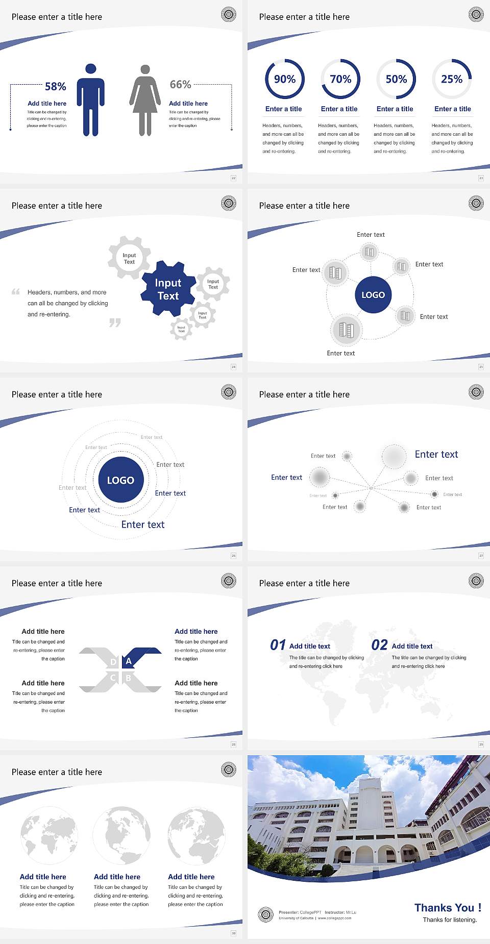University of Calcutta Course/Courseware Creation PPT Template4:3 ratio PPT effect preview image4