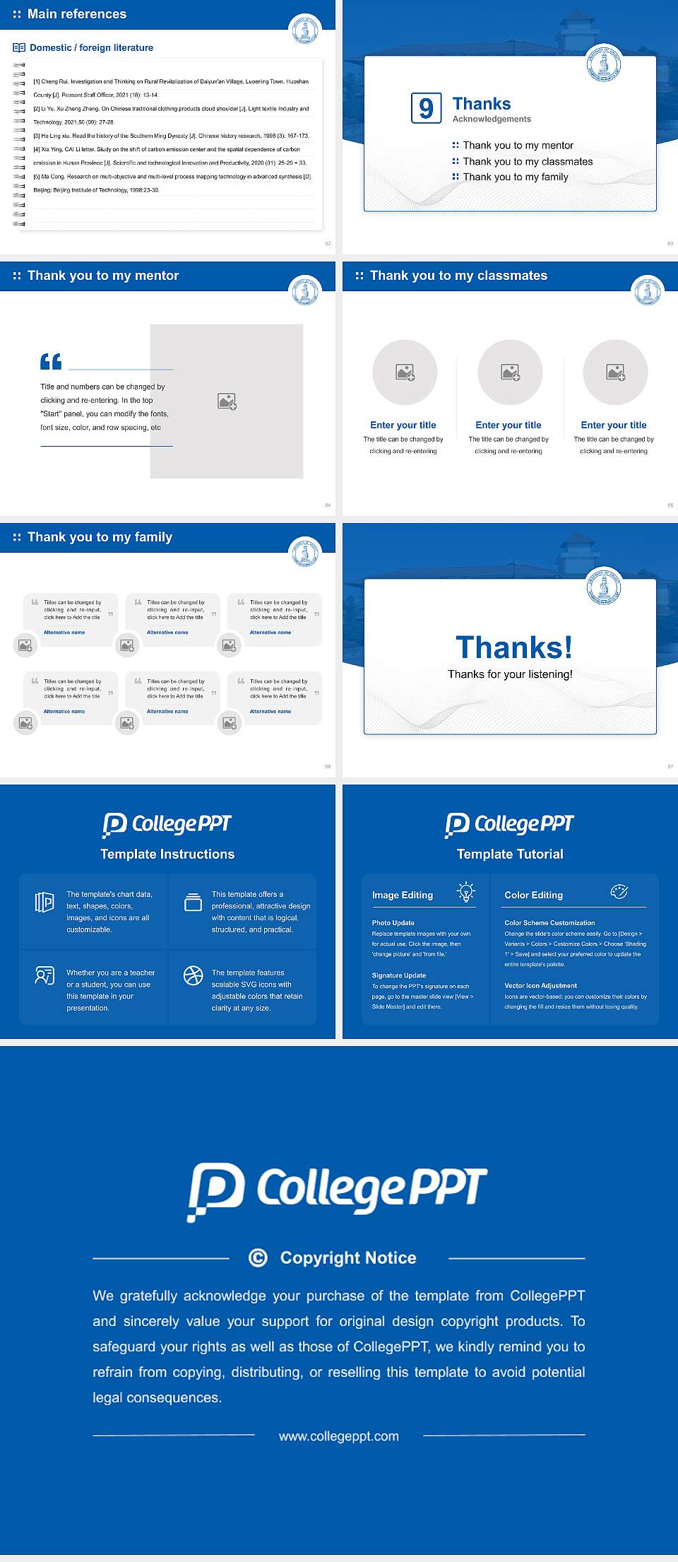 University of Calicut Graduation Thesis Defense PPT Template4:3 ratio PPT effect preview image7