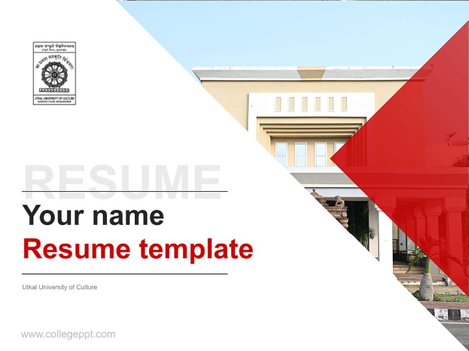 Utkal University of Culture Resume PPT Template4:3 ratio PPT effect preview image5